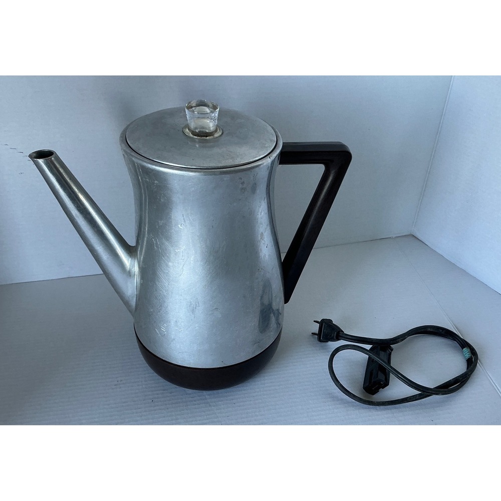 West Bend Vintage Flavo-Matic Electric Percolator 6-8 Cup Aluminum Coffee Pot